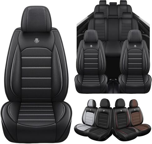 Seat Covers for GMC Yukon 2000-2026 8 Seaters, Compatible Airbag Non-Slip Waterproof Leather Seat Protector, Luxury Car Interior Seat Cover Full Set, Black Coffee in Kuwait