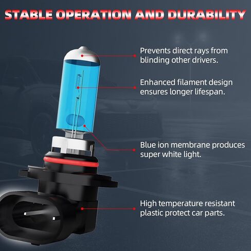 Fog Light Bulbs Fit For Dodge Ram 2009-2018, 9145 High Performance Fog Lights Halogen Light Bulb, 6000K White Light, Pack of 2 in Kuwait