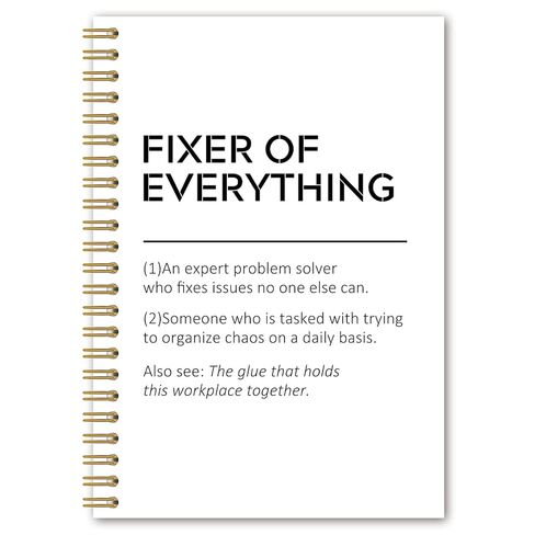 BEHIFL Fixer of Everything Office Spiral Notebook, Funny Boss Gifts Journal, Work Notebook for Note Taking, Boss Appreciation Gifts for Women Men Journal for Writing, 5.5x8.3 Inches in Kuwait