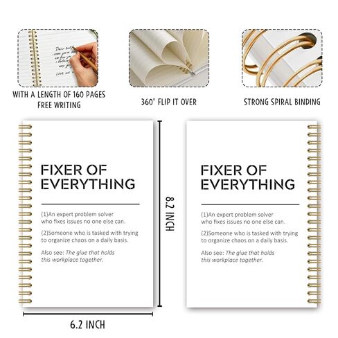 BEHIFL Fixer of Everything Office Spiral Notebook, Funny Boss Gifts Journal, Work Notebook for Note Taking, Boss Appreciation Gifts for Women Men Journal for Writing, 5.5x8.3 Inches in Kuwait