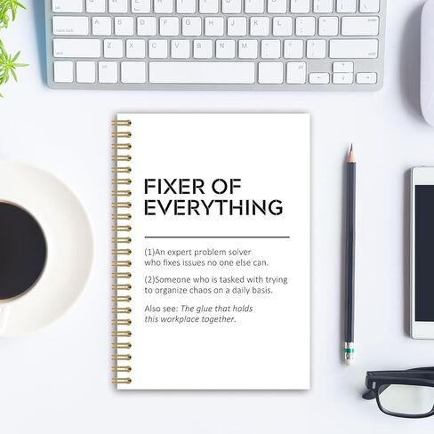 BEHIFL Fixer of Everything Office Spiral Notebook, Funny Boss Gifts Journal, Work Notebook for Note Taking, Boss Appreciation Gifts for Women Men Journal for Writing, 5.5x8.3 Inches in Kuwait