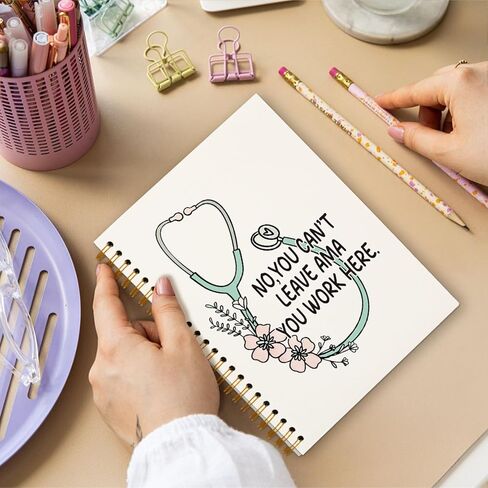 WEFKODO Women Nurse Gifts Notebook Journal for Work, Floral Nursing Notebook, Nurse Appreciation Gifts, Nursing Student Graduation Gifts, Nursing Student Essentials, Hardcover Spiral Notebook 5.5x8.3 in Kuwait