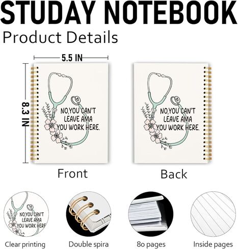 WEFKODO Women Nurse Gifts Notebook Journal for Work, Floral Nursing Notebook, Nurse Appreciation Gifts, Nursing Student Graduation Gifts, Nursing Student Essentials, Hardcover Spiral Notebook 5.5x8.3 in Kuwait