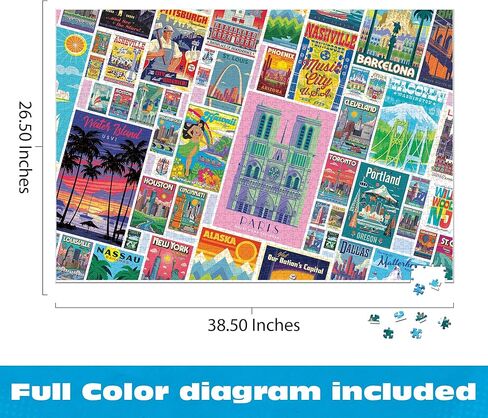 Buffalo Games Red Robot Vintage Posters 2000 Piece Jigsaw Puzzle - Multicolor, 38.5 x 26.5 in - Adult Puzzle - Bonus Poster Included - Precision Cut Pieces in Kuwait
