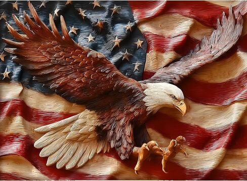 Puzzles for Adults 500 Pieces, Eagles Jigsaw Puzzles - Wings of Liberty, Impossible American Flag Puzzles for Seniors Family, 20.47x14.96 inches, 1:1 Poster, Letter on the Back in Saudi Arabia