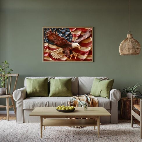 Puzzles for Adults 500 Pieces, Eagles Jigsaw Puzzles - Wings of Liberty, Impossible American Flag Puzzles for Seniors Family, 20.47x14.96 inches, 1:1 Poster, Letter on the Back in Saudi Arabia