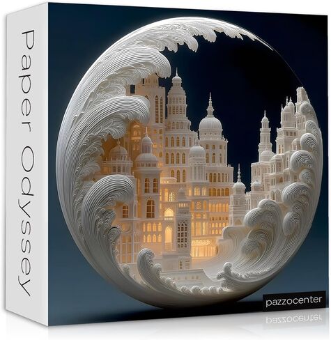 Impossible Landscape Puzzles for Adults 1000 Pieces,White Paper Cut Art Cityscape Moon Architecture Puzzles,Unique Buildings Jigsaw Puzzle Challenge in Saudi Arabia