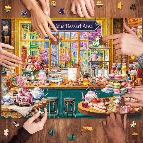 1000 Piece Puzzles for Adults,Dessert Story Jigsaw Puzzle 1000 Pieces for Adults Seniors,Challenging Family Games Holiday Party Gifts -1:1 Poster Interlock Perfectly Letter on Back in Saudi Arabia