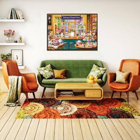 1000 Piece Puzzles for Adults,Dessert Story Jigsaw Puzzle 1000 Pieces for Adults Seniors,Challenging Family Games Holiday Party Gifts -1:1 Poster Interlock Perfectly Letter on Back in Saudi Arabia
