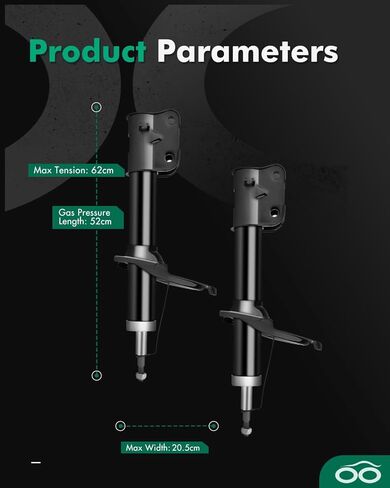 SCITOO Front Shock Absorbers Fits 2007-2009 for Hyundai Santa Fe Auto Shocks Struts with 334506 72299 334507 72300 (Set of 2) in Kuwait