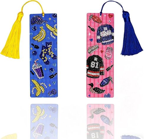 2 pcs Rivalry Inspired Diamond Painting Bookmarks, Heated Hockey Romance Themed Acrylic DIY Diamond Art Kits for Adults in Saudi Arabia