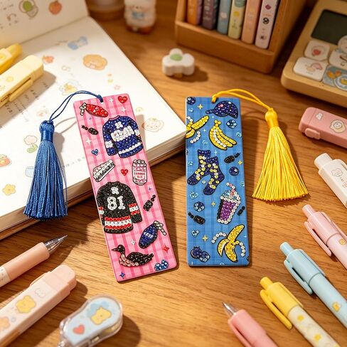 2 pcs Rivalry Inspired Diamond Painting Bookmarks, Heated Hockey Romance Themed Acrylic DIY Diamond Art Kits for Adults in Saudi Arabia