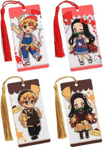 Anime Demon Kamado Acrylic Bookmark - Anime Tanjiron Zenitsu Giyuu Kyoujurou Figure Page Mark Reading Tool, Holiday Gifts for Reading Fans Book Lovers Bookworm (6pcs Style A) in Kuwait