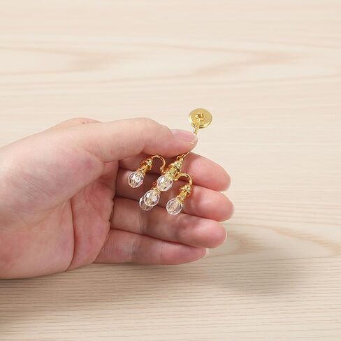 Dollhouse Chandelier, 1:12 Scale Doll House Lights, 5-Arm Hanging Alloy Chandelier, Pendant Luxury Decor Tiny Chandelier, Mini Chandelier for Dollhouse, Zinc Alloy and Crystal, Gold in Kuwait