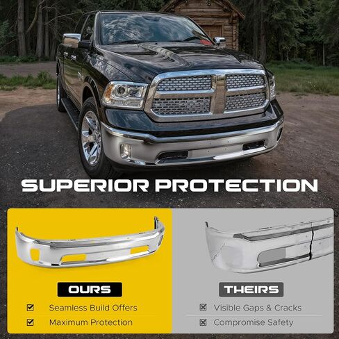 VRC Front Bumper Face Bar Compatible with 2013 2014 2015 2016 2017 2018 Dodge Ram 1500 2019-2024 Dodge Ram 1500 Classic,1PC Bumper,With Fog Light Holes,Without Sensor Holes (With Fog Light Holes) in Saudi Arabia