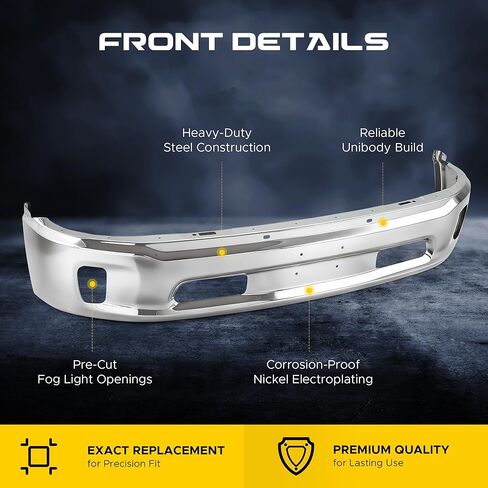 VRC Front Bumper Face Bar Compatible with 2013 2014 2015 2016 2017 2018 Dodge Ram 1500 2019-2024 Dodge Ram 1500 Classic,1PC Bumper,With Fog Light Holes,Without Sensor Holes (With Fog Light Holes) in Saudi Arabia
