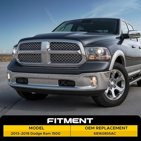 VRC Front Bumper Face Bar Compatible with 2013 2014 2015 2016 2017 2018 Dodge Ram 1500 2019-2024 Dodge Ram 1500 Classic,1PC Bumper,With Fog Light Holes,Without Sensor Holes (With Fog Light Holes) in Saudi Arabia