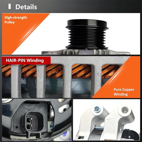 Alternator Compatible with Jeep Grand Cherokee & FOR Dodge-Challenger,Charger, Durango&FOR Chrysler 300&FOR Ram1500,-V6 3.6L-Replace# 421000-0750,421000-0751,04801779AG,11572N,11937 in Saudi Arabia