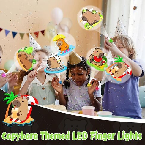 36Pcs Capybara LED Finger Lights Animal Party Favors Glow in the Dark Light Up s Capybara Themed s Bulk for Birthday Party Favors Treasure Box Goodie Bag Stuffer Birthday Gifts Prize in Saudi Arabia