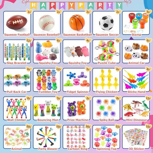 Party Favors for Kids Goodie Bags Stuffers, Treasure Chest for Kids Prize Box Toys for Classroom 8-12 4-8, Bulk Small Toys for Boys Girls Birthday Pinata Gift Bag Fillers 3-5 in Kuwait