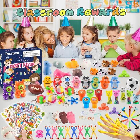 Party Favors for Kids Goodie Bags Stuffers, Treasure Chest for Kids Prize Box Toys for Classroom 8-12 4-8, Bulk Small Toys for Boys Girls Birthday Pinata Gift Bag Fillers 3-5 in Kuwait