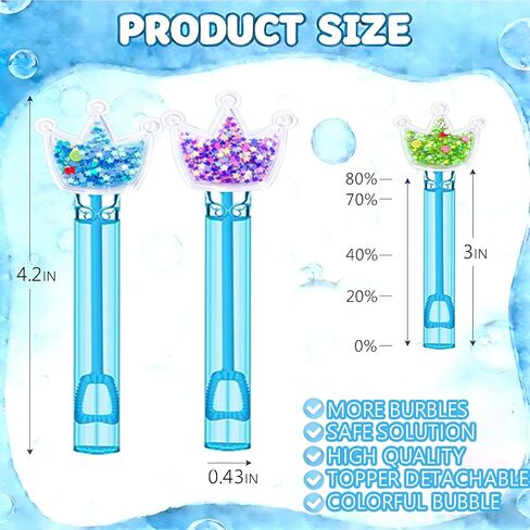 24Pcs Glitter Princess Crown Bubble Wands, Bulk Party Favors for Celebrations, Goodie Bag Stuffers, Wedding & Birthday Party Supplies, Elegant Decor & Photo Props in Saudi Arabia