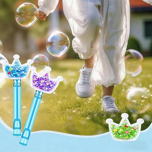24Pcs Glitter Princess Crown Bubble Wands, Bulk Party Favors for Celebrations, Goodie Bag Stuffers, Wedding & Birthday Party Supplies, Elegant Decor & Photo Props in Saudi Arabia