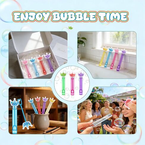24Pcs Glitter Princess Crown Bubble Wands, Bulk Party Favors for Celebrations, Goodie Bag Stuffers, Wedding & Birthday Party Supplies, Elegant Decor & Photo Props in Saudi Arabia