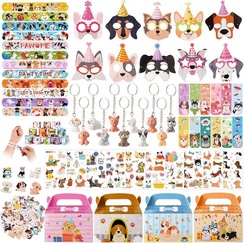 Vanblue 122 Pcs Dog Party Favors Puppy Birthday Decorations for Kids Classroom School Reward Gift Prizes Adopt a Puppy Themed Party Supplies,Dog Pinata Goodie Bag Stuffers for Boys Girls in Kuwait