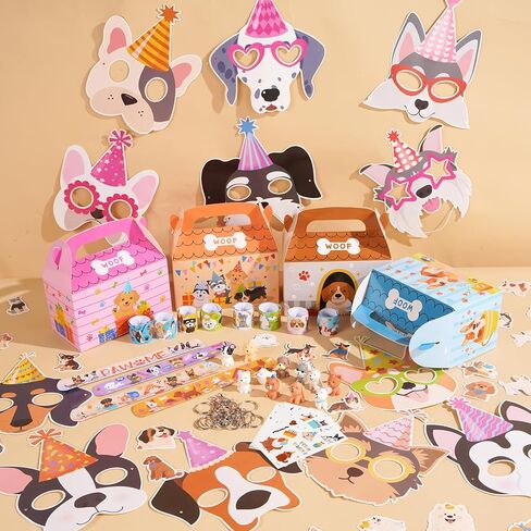 Vanblue 122 Pcs Dog Party Favors Puppy Birthday Decorations for Kids Classroom School Reward Gift Prizes Adopt a Puppy Themed Party Supplies,Dog Pinata Goodie Bag Stuffers for Boys Girls in Kuwait