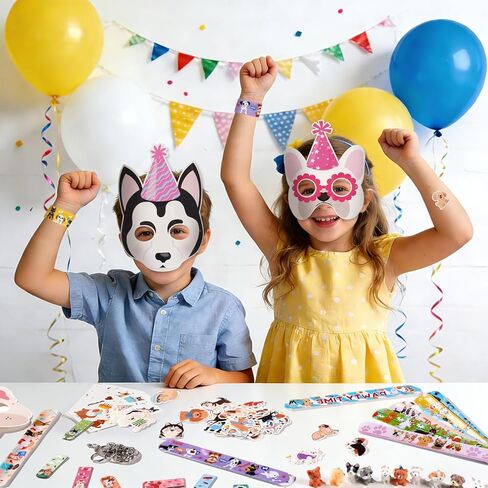 Vanblue 122 Pcs Dog Party Favors Puppy Birthday Decorations for Kids Classroom School Reward Gift Prizes Adopt a Puppy Themed Party Supplies,Dog Pinata Goodie Bag Stuffers for Boys Girls in Kuwait