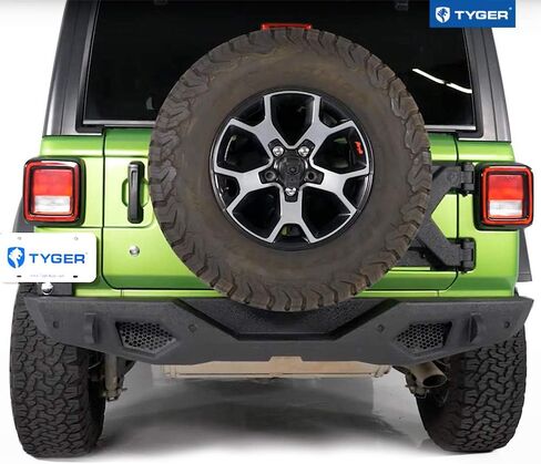 ممتص الصدمات الخلفي Tyger Auto TG-BP9J81198 Tyger FURY مع حوامل على شكل حرف D أسود مزخرف متوافق مع 2018-2026 Jeep Wrangler JL (ليس لـ JK) in Kuwait