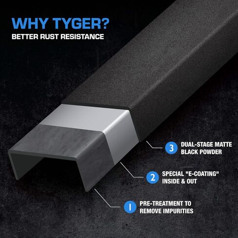 ممتص الصدمات الخلفي Tyger Auto TG-BP9J81198 Tyger FURY مع حوامل على شكل حرف D أسود مزخرف متوافق مع 2018-2026 Jeep Wrangler JL (ليس لـ JK) in Kuwait