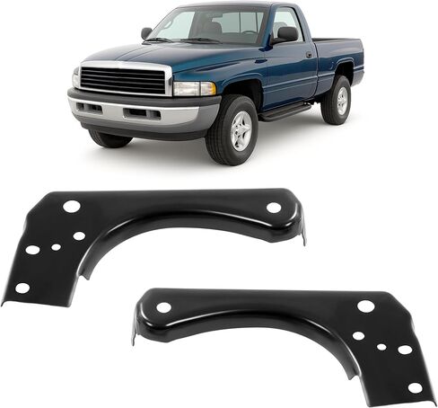KUAFU Front Bumper Bracket Compatible with 1997-2002 Dodge Ram 1500 2500 3500 Replacement for CH1066111 CH1067111 55076778AB 55076779AB Steel Electrophoresis Primed Black Inner Left & Right Side in Kuwait