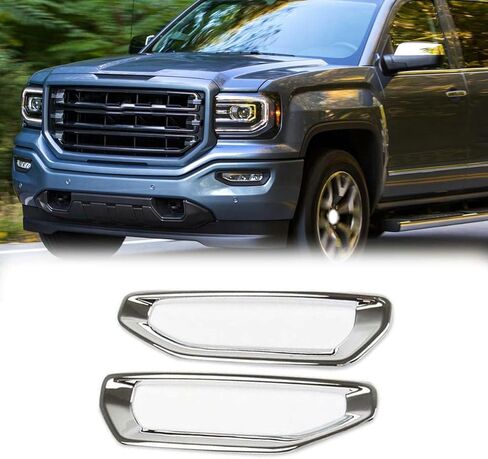 1Pair Chrome Front Bumper Fog Bumper Cover Trims Molding for GMC Sierra 2014 2015 2016 2017 2018 in Kuwait