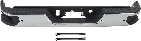 Chrome Steel Rear Step Bumper with Park Assist Sensors Holes Replacement for Sierra Silverado 2500 3500 2020-2025 GM1103217 in Kuwait