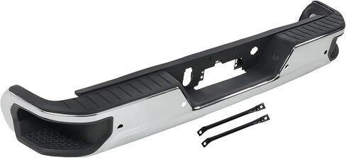 Chrome Steel Rear Step Bumper with Park Assist Sensors Holes Replacement for Sierra Silverado 2500 3500 2020-2025 GM1103217 in Kuwait