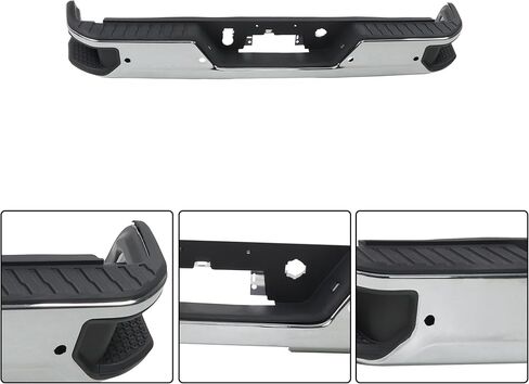 Chrome Steel Rear Step Bumper with Park Assist Sensors Holes Replacement for Sierra Silverado 2500 3500 2020-2025 GM1103217 in Kuwait