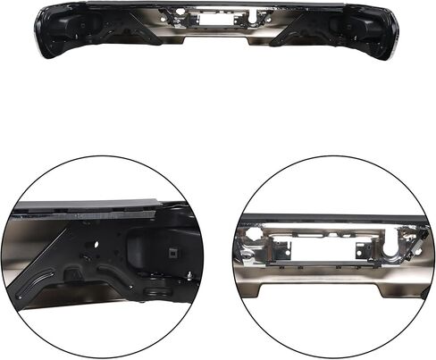 Chrome Steel Rear Step Bumper with Park Assist Sensors Holes Replacement for Sierra Silverado 2500 3500 2020-2025 GM1103217 in Kuwait