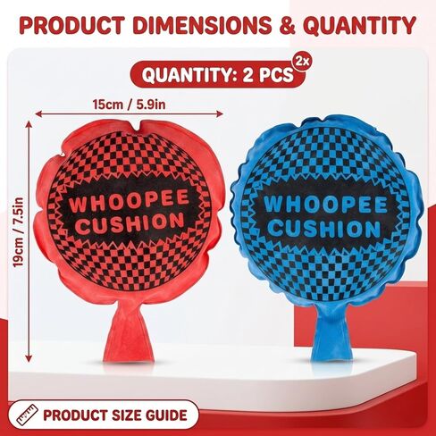 Whoopee Cushion, Novelty Toys & Amusements, Self-Inflating Prank Device for Gag Gifts, Practical Joke Item with Fart Sound, Red and Blue Whoopee Cushion Set, 19 cm x 15 cm Tiny Whoop Prank Bag Filler in Saudi Arabia