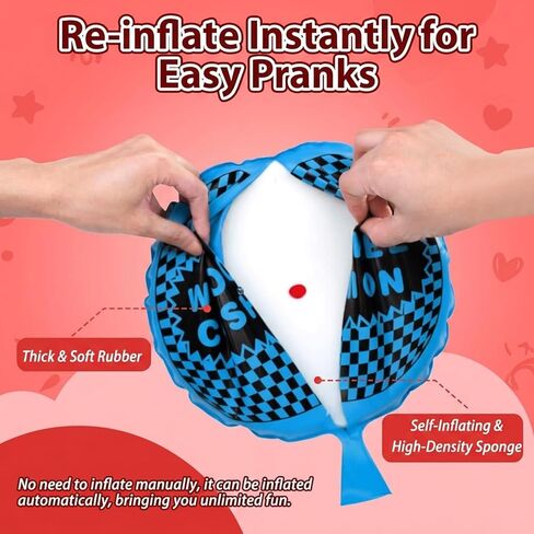 Whoopee Cushion, Novelty Toys & Amusements, Self-Inflating Prank Device for Gag Gifts, Practical Joke Item with Fart Sound, Red and Blue Whoopee Cushion Set, 19 cm x 15 cm Tiny Whoop Prank Bag Filler in Saudi Arabia