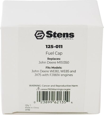 غطاء الوقود Stens 125-011 متوافق مع/استبدال لجون ديري WE80، WE85 وJX75 مع محرك FJ180V M151350 2" ID in Kuwait