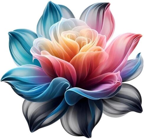 Decorative Floral Car Sticker, Multicolor Lotus Design, 2 Pack, Waterproof Vehicle Decal for Cars, SUV, Laptop d094 in Saudi Arabia