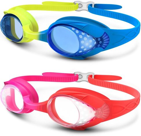 OutdoorMaster Kids Swim Goggles 2 Pack - Quick Adjustable Strap Swimming Goggles for Kids - A in Saudi Arabia