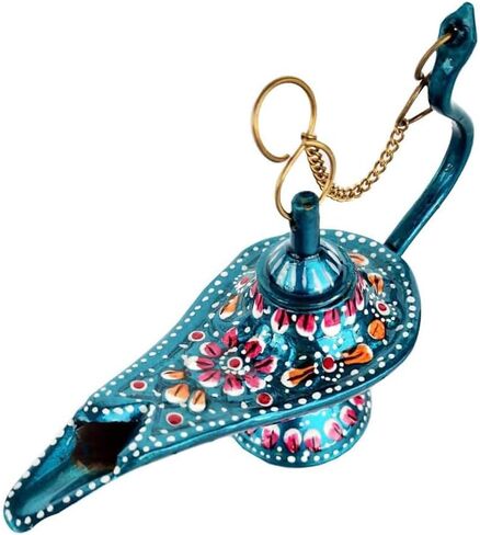 Brass Aladdin Genie Lamps Incense Burners Big and Small Size Lamp Color Turquoise (3 X 4 Inch) in Saudi Arabia