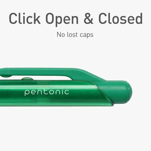 Pentonic GR-T Retractable Gel Pens, 10 Count, 10 Colors, 0.7 mm Fine Point Tip, Ergonomic Grip, Smooth Writing For Journaling, Pens for School & the Office (1016845) in Kuwait