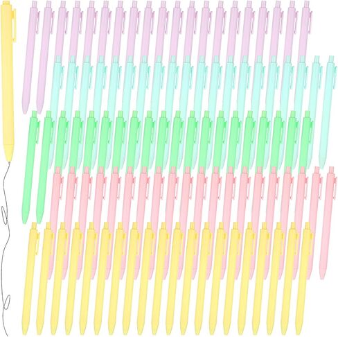 JJUNW 100 Pieces Retractable Black Gel Ink Pens, 0.5mm Fine Point Aesthetic Pens, Color Gel Pen Office Supplies for Writing Journaling Taking Notes School in Kuwait