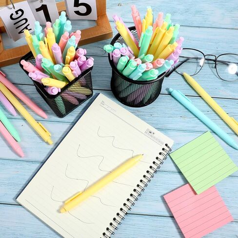 JJUNW 100 Pieces Retractable Black Gel Ink Pens, 0.5mm Fine Point Aesthetic Pens, Color Gel Pen Office Supplies for Writing Journaling Taking Notes School in Kuwait