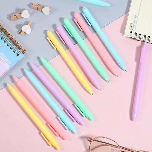 JJUNW 100 Pieces Retractable Black Gel Ink Pens, 0.5mm Fine Point Aesthetic Pens, Color Gel Pen Office Supplies for Writing Journaling Taking Notes School in Kuwait