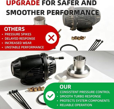 Blow Off Valve Compatible with SQV4-Style Adapter, Aluminum Construction, Black, Universal Turbocharger BOV Adapter, Black in Saudi Arabia